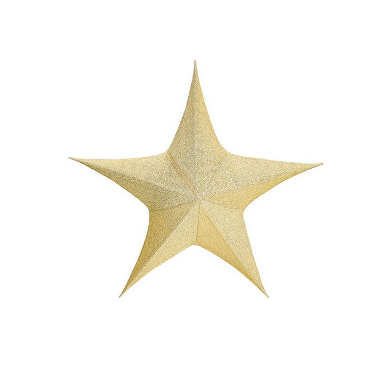 Stella di Natale in tessuto glitter oro gonfiabile con pompa o compressore, ideale per arricchire i tuoi addobbi per albero di Natale o come idea regalo Natale